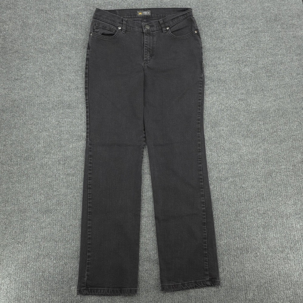 Lee Jeans Womens 30‎ Black Relaxed Fit Straight Leg Mid Rise Denim 30x30